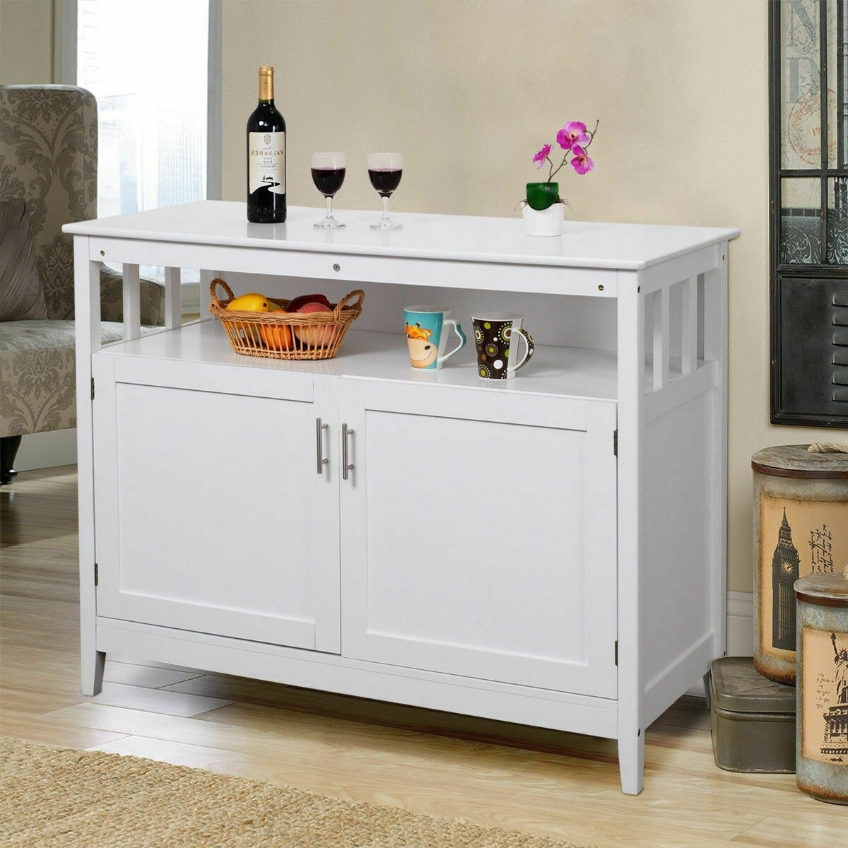Costway modern wooden kitchen storage hot sale cabinet
