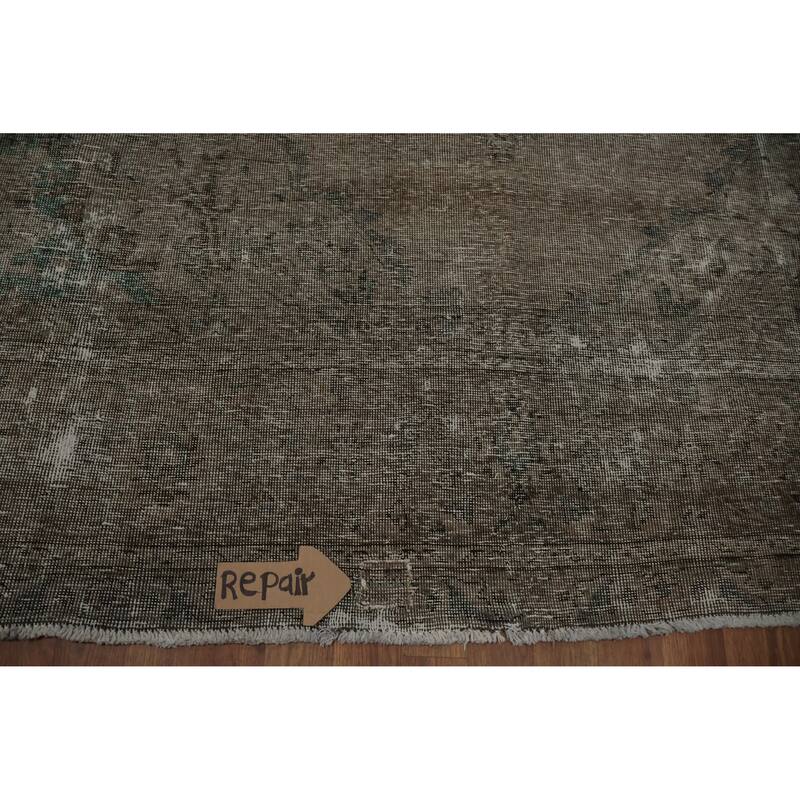 Hand Knotted Oriental 100% Wool Carpet Traditional Medallion Brown Tabriz Area Rug - 12' 10'' X 9' 1''