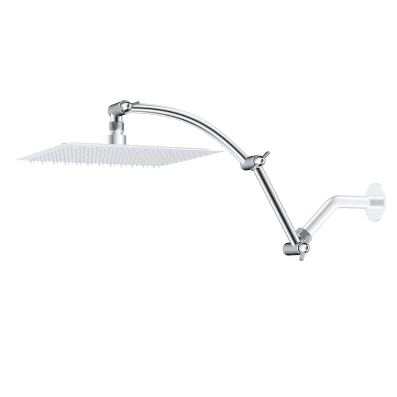 16" Solid metal Adjustable Shower Head Extension Arm with Lock Joint