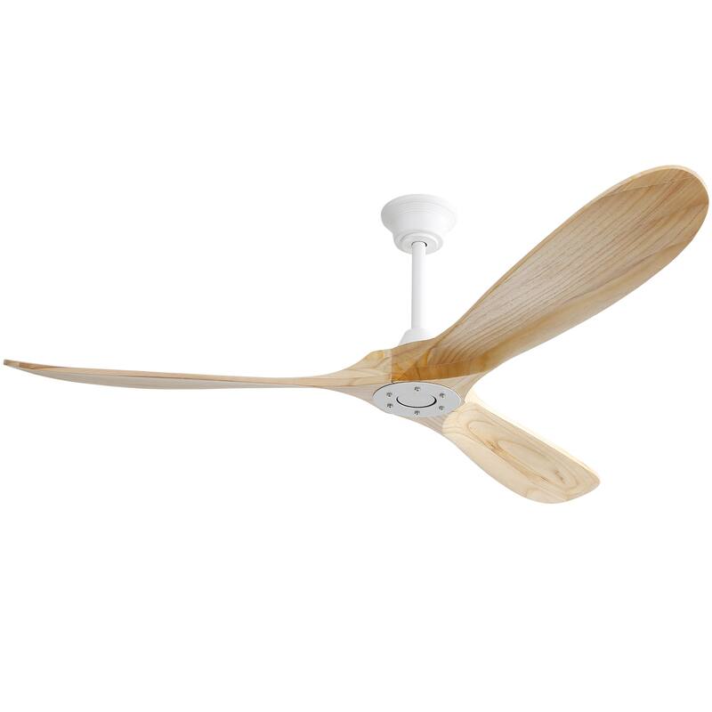 52''/60" Large Ceiling Fan without Lights, Remote Control and Reversible Motor Included, 3 Wood Blades