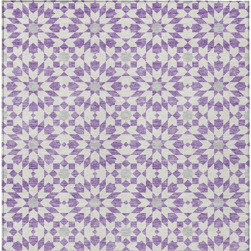 HomeRoots Floral Medallion Transitional Rectangle Outdoor Rug