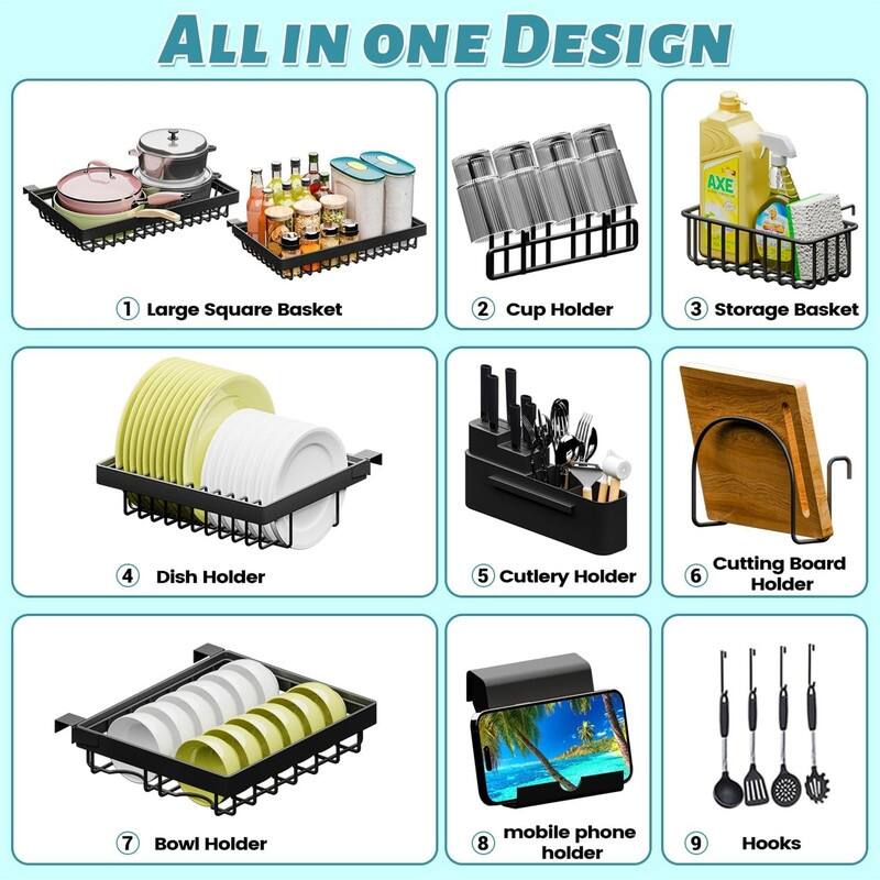 Snap-On 2-Tier Over Sink Dish Drying Rack
