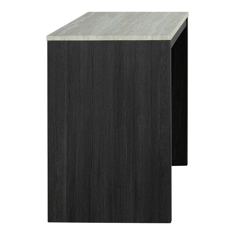 Furniture of America Getso 3-Piece Black Wood Two-Tone Counter Height Dining Table Set with Tufted Seat