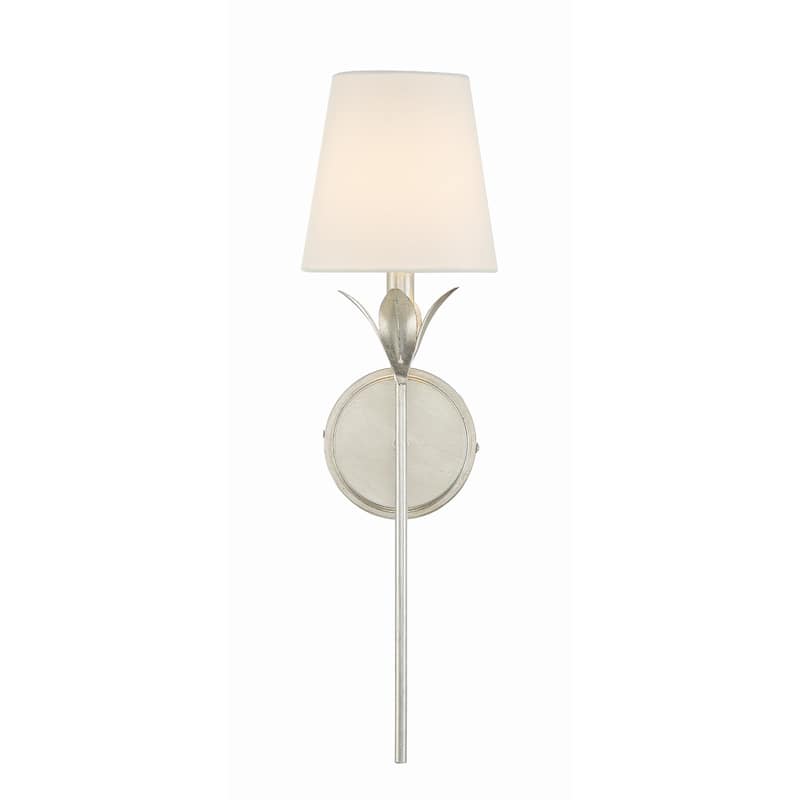 Broche 1 Light Antique Silver Wall Mount - 6"W x 21"H x 7.25"D - 6"W x 21"H x 7.25"D