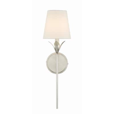 Broche 1 Light Antique Silver Wall Mount - 6"W x 21"H x 7.25"D