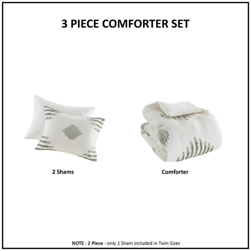 GDF Studio - Tahli Cotton Blend Chenille Comforter Set