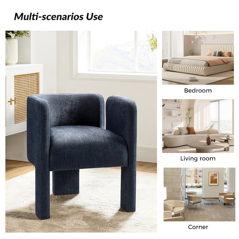 Eugen Modern Low Back Dining Chair with Three-legged Design By HULALA HOME