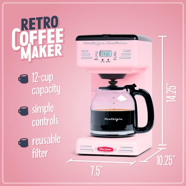 Nostalgia Retro 12-Cup Coffee Maker - Pink
