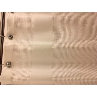Shop Waffle White Cotton Shower Curtain Free Shipping