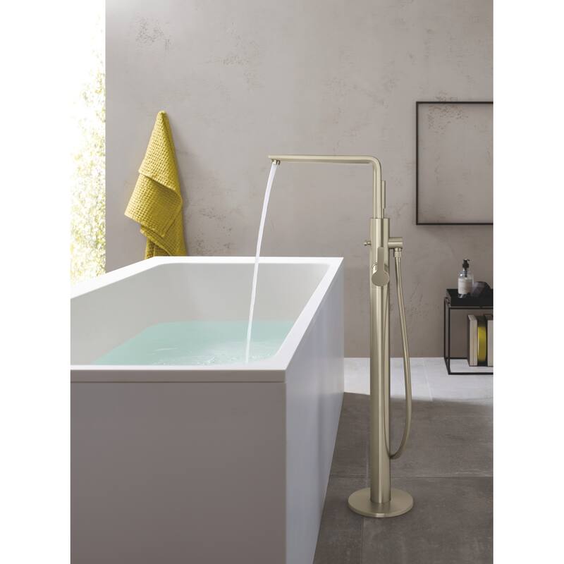 Grohe Lineare Floor Mounted Tub Filler with Built-In Diverter -