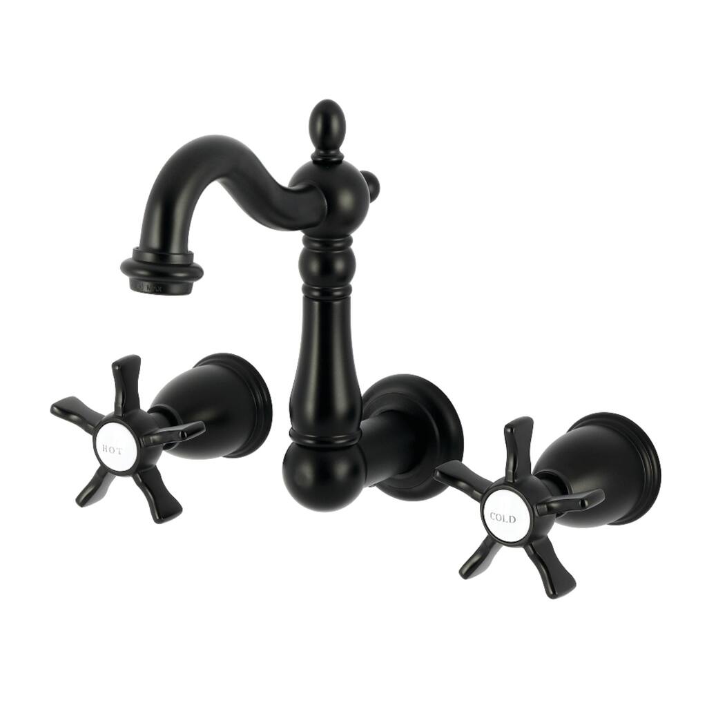 Kingston Brass Hamilton Double-Handle Wall Mount Bathroom Faucet