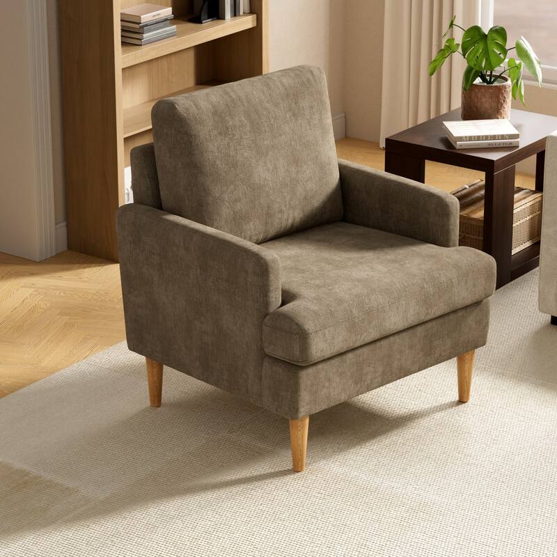 set of 1 Accent Chair for Bedroom Living Room with Wood Legs