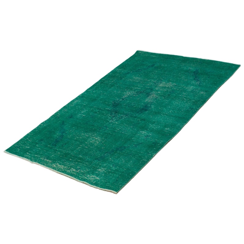 ECARPETGALLERY Hand-knotted Color Transition Green Wool Rug - 4'4 x 7'1