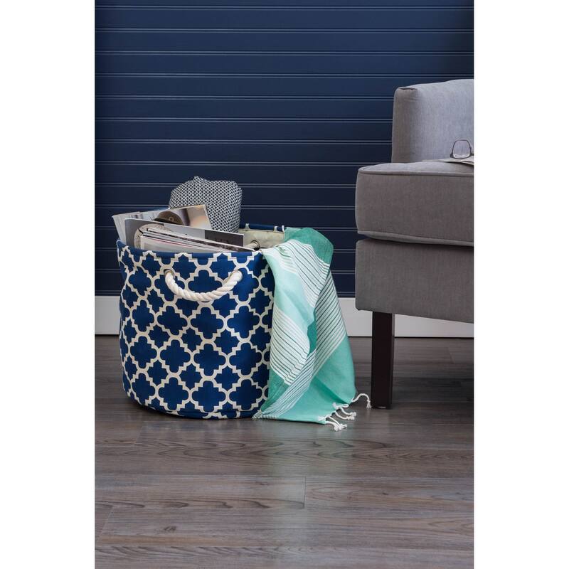 DII Round Lattice Decorative Storage Bin