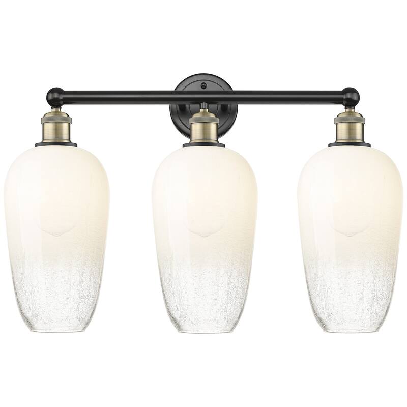 Innovations Lighting 616-3W-18-25 Brookhaven Flute Vanity Brookhaven - Black Antique Brass / Opal
