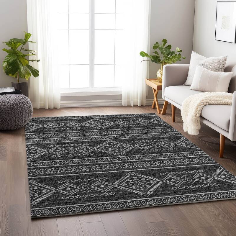 Premium Washable Super Soft Boho Global Mayfield Rug - Gray - 9' x 12' - Rectangle