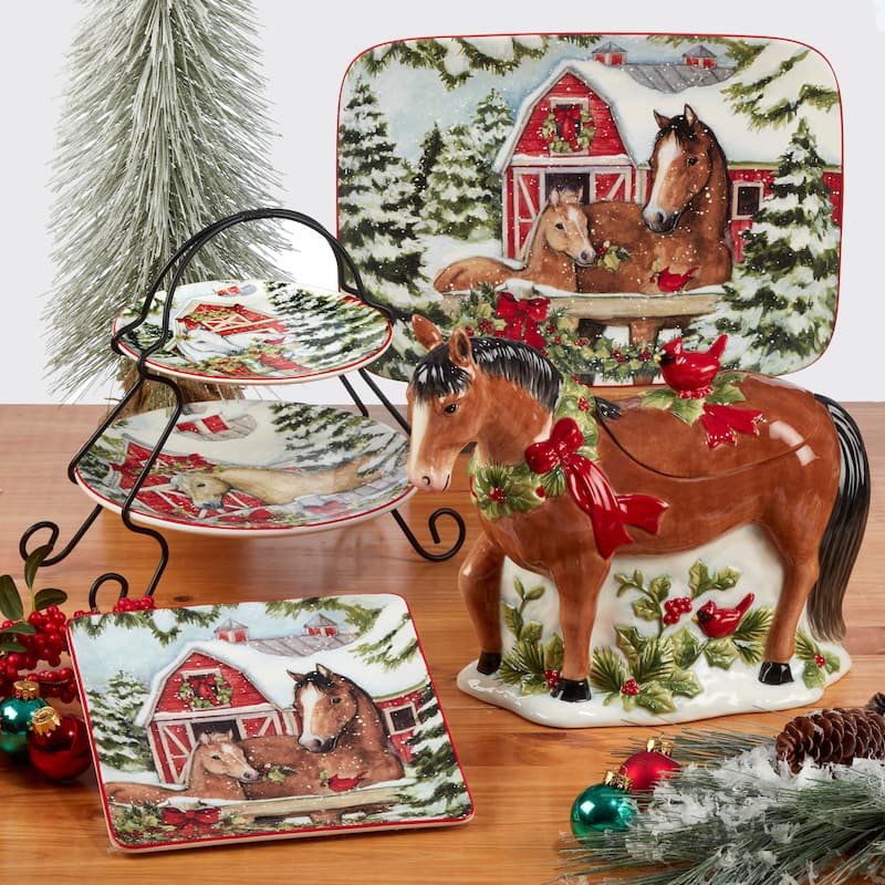 Certified International Homestead Christmas 11" Dinner Plates, Set of 4