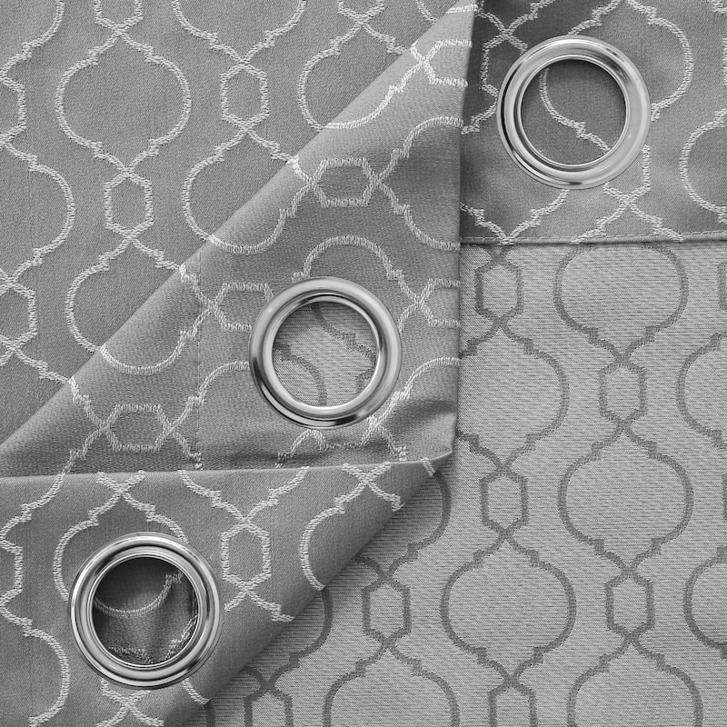 Deconovo Geometric Knitting Room Darkening Grommet Curtain(2 Panels)