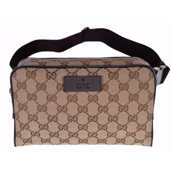 Shop Gucci 449174 GG Guccissima Small Canvas GG Waist Belt Fanny Pack Bag - Brown - 9&quot; x 6&quot; x 2 ...