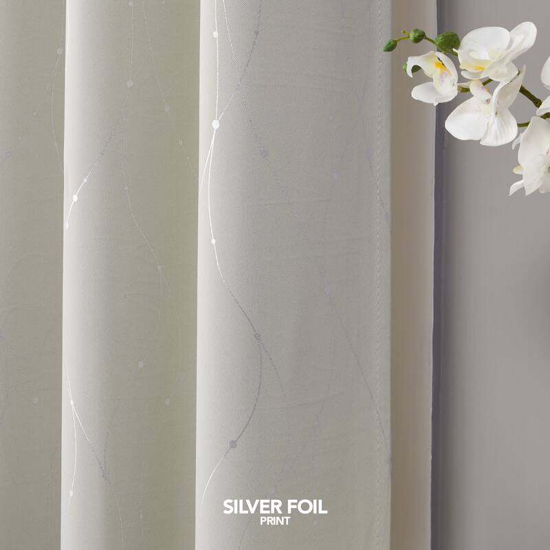 Deconovo Wave Line with Dots 52 Width Curtains Pair(2 Panel)
