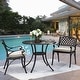 preview thumbnail 9 of 12, NUU GARDEN 3-piece Powder Coated Aluminum Dining Set (With Cushions) White