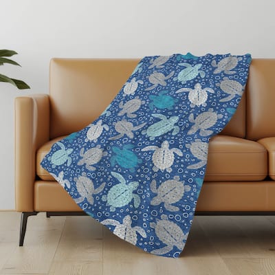 Premium Machine Washable ASB192 Turtle Sherpa Throw Blanket