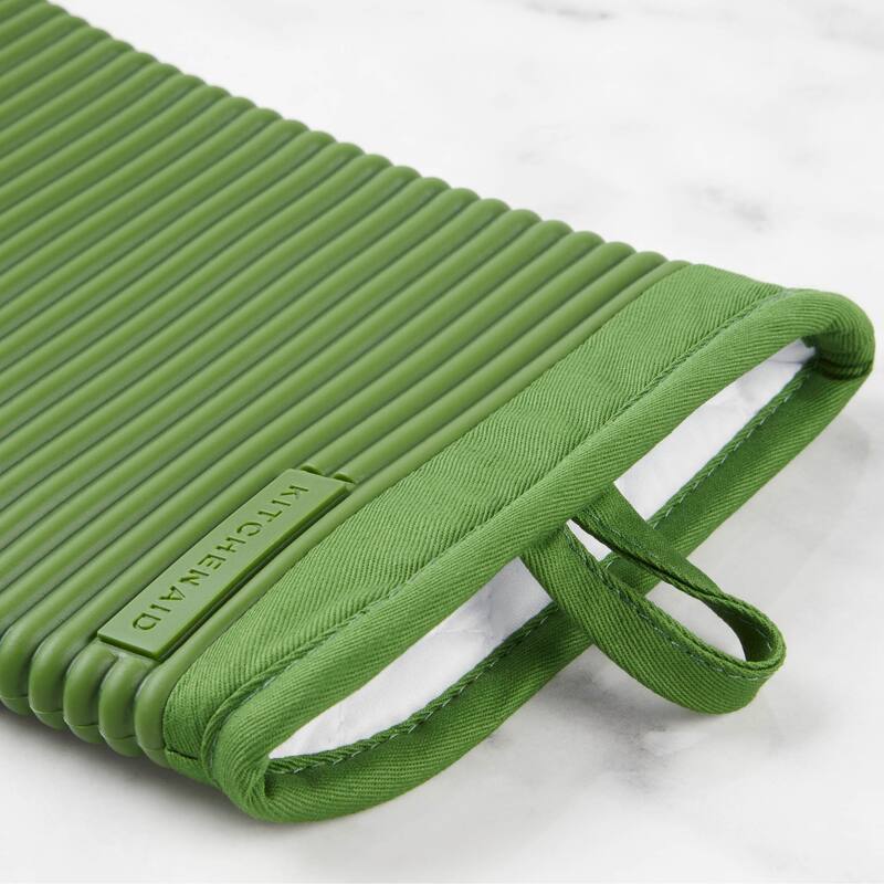 KitchenAid Ribbed Soft Silicone Oven Mitt 2-Pack Set, 7.5"x13"