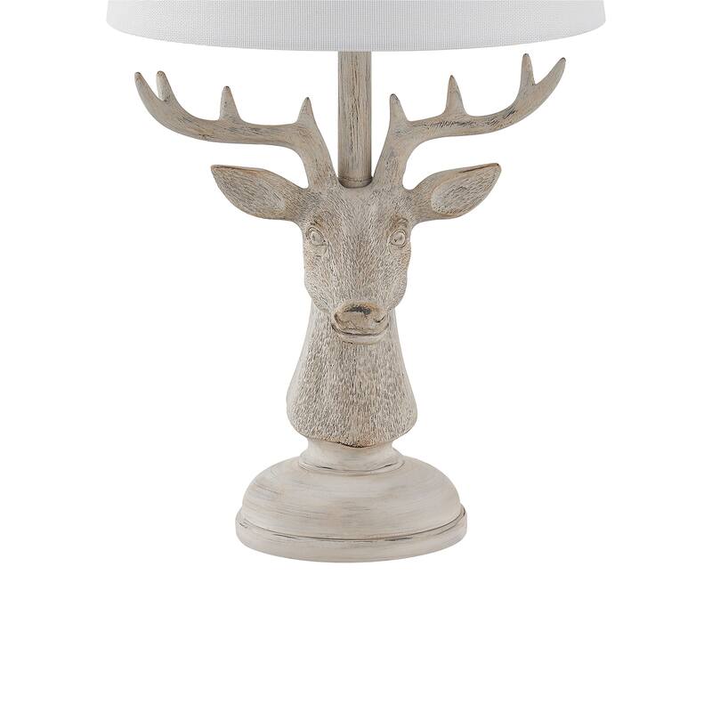18"H Brown Resin Deer Table Lamp With Shade - 9" x 9" x 18"