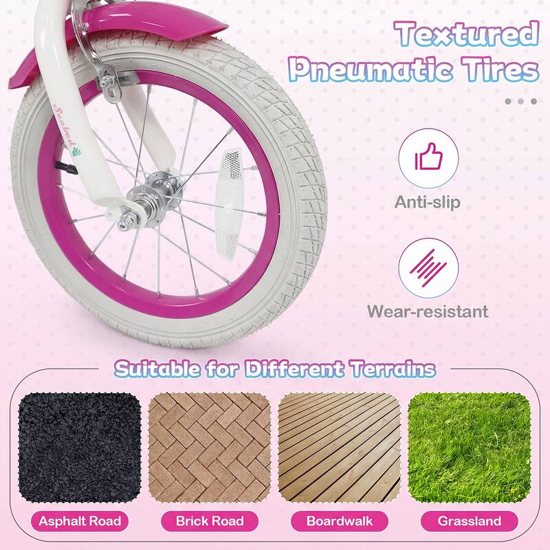 Gymax 14'' Kids Bike Toddler Bicycle w/ Training Wheels Hand & Coaster