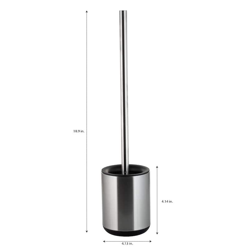 Bath Bliss 2 Pack Toilet Brush and Holder in Stainless Steel - Set