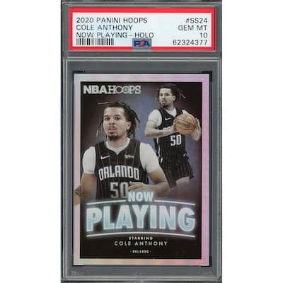 Cole Anthony 2020 Panini Hoops Now Playing Hologram Card #SS24 Graded PSA 10 - 8'6" x 11'6"
