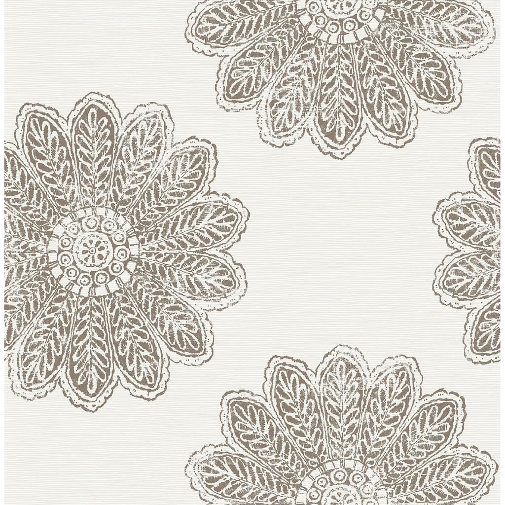 A-Street Prints Sol Espresso Medallion Wallpaper