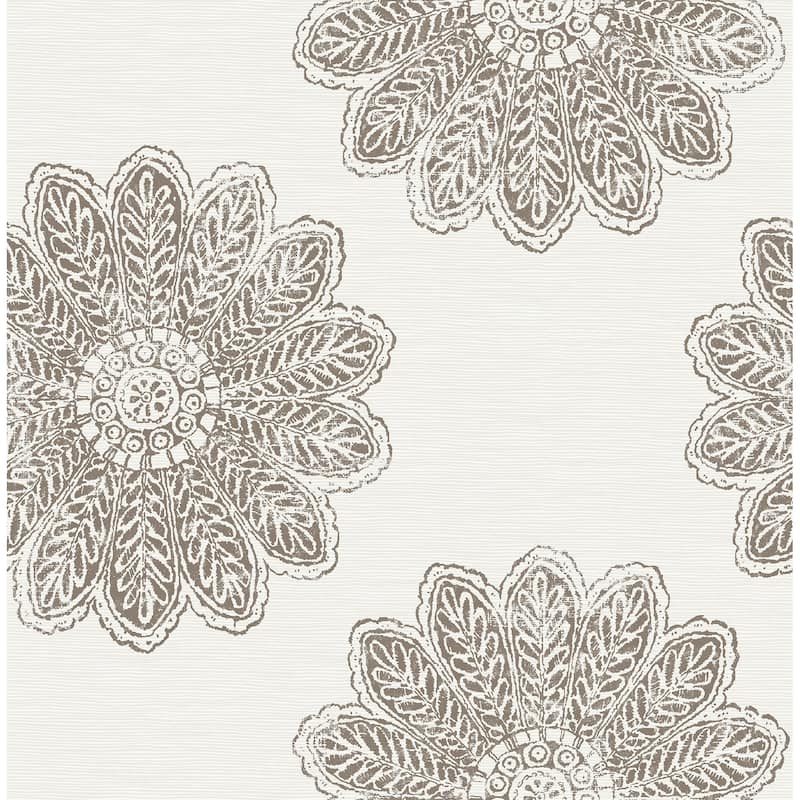 A-Street Prints Sol Espresso Medallion Wallpaper