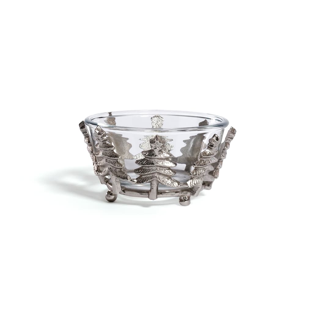Foret d'Hiver Glass & Metal Bowl, Decorative & Serving
