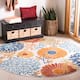 SAFAVIEH Cabana Lilah Indoor/ Outdoor Waterproof Patio Floral Rug - 6'7" Round - Cream/Red