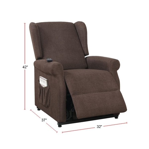 Fabric Power Lift Chair with Side Pocket Overstock 33764413
