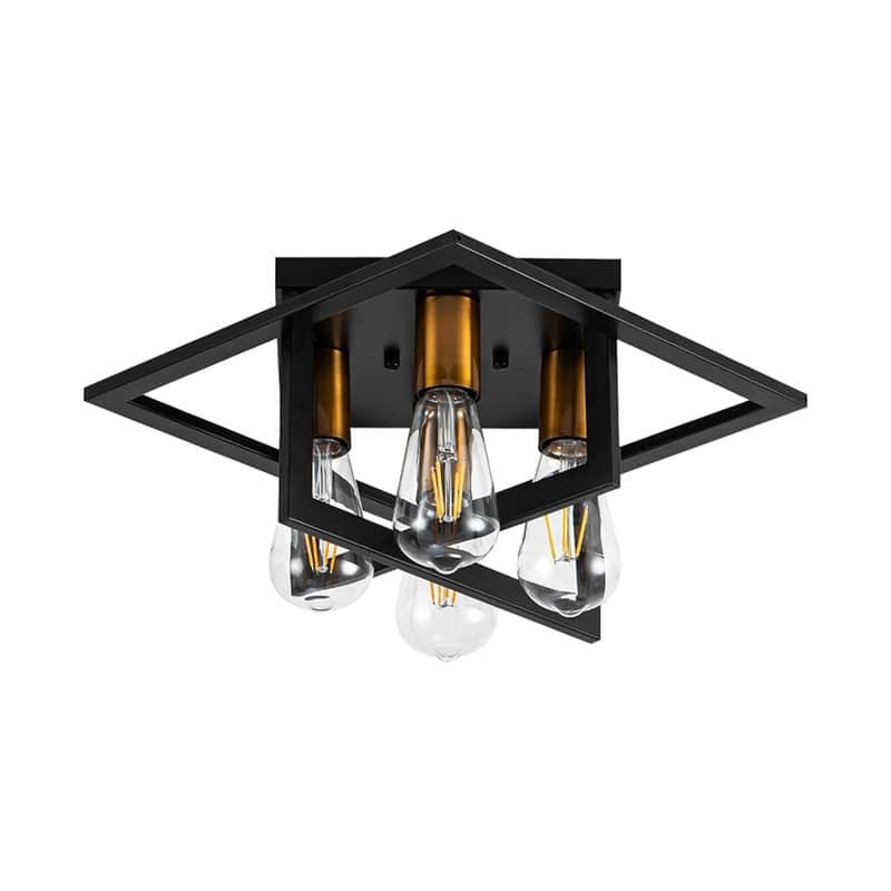 4 Light ceiling lighting black, gold light fixture iron, metal bedroom light