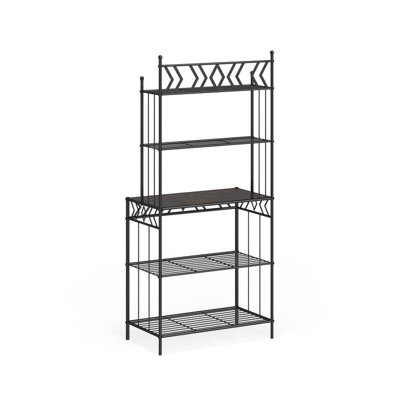 Copper Grove Alpine Black Metal Storage Bakers Rack