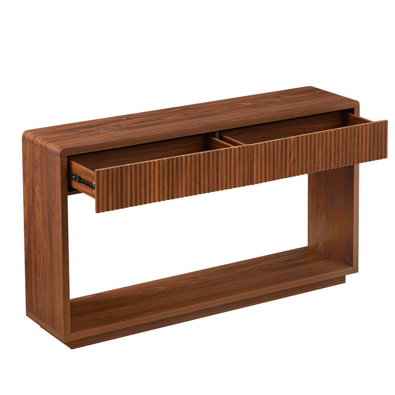 59 Inch Console Table with 2 Drawers, Medieval - Modern Entrance Table, Sofa Table for Behind Sofa, Hallway Table