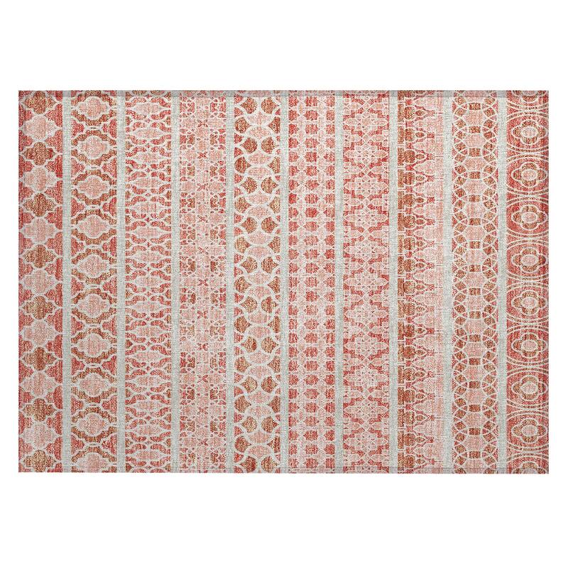 Machine Washable Indoor/ Outdoor Chantille Stripe Boho Rug