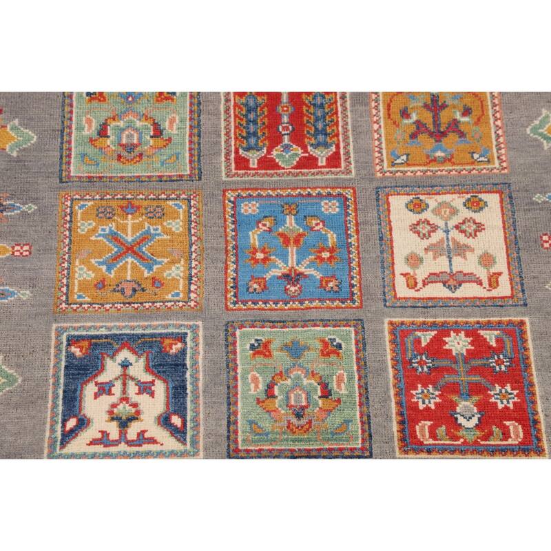 Garden Design Kazak Oriental Accent Rug Handmade Wool Carpet - 3'7" x 4'11"