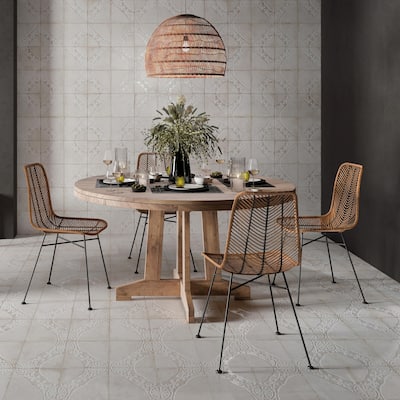 Merola Tile Kings Jaipur White 17-5/8" x 17-5/8" Ceramic Floor and Wall Tile