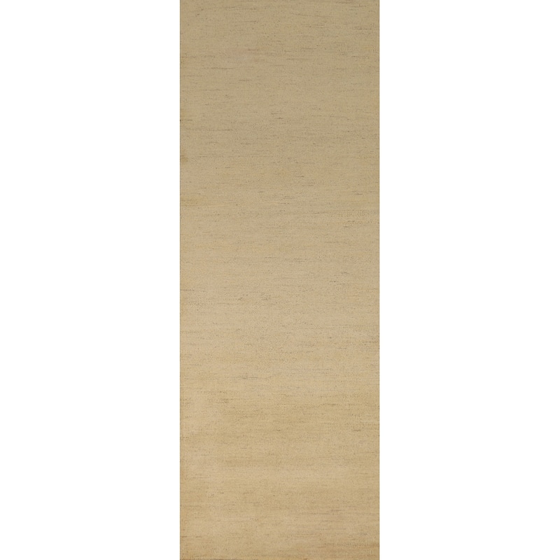 Contemporary Gabbeh Runner Rug Hand-Knotted Wool Carpet - 2'8"x 9'6"