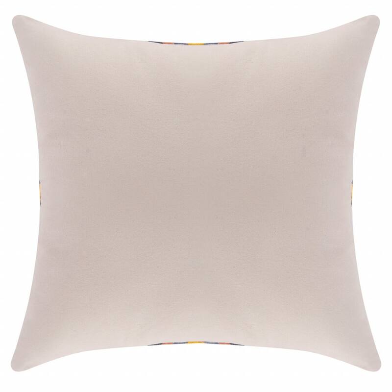 HomeRoots 20" X 20" Blue 100% Cotton Geometric Zippered Pillow