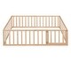 preview thumbnail 6 of 8, Full Floor Bed with Safety Guardrails and Door, Floor Bed for Kids, Wood Kids Floor Beds Frame - Natural