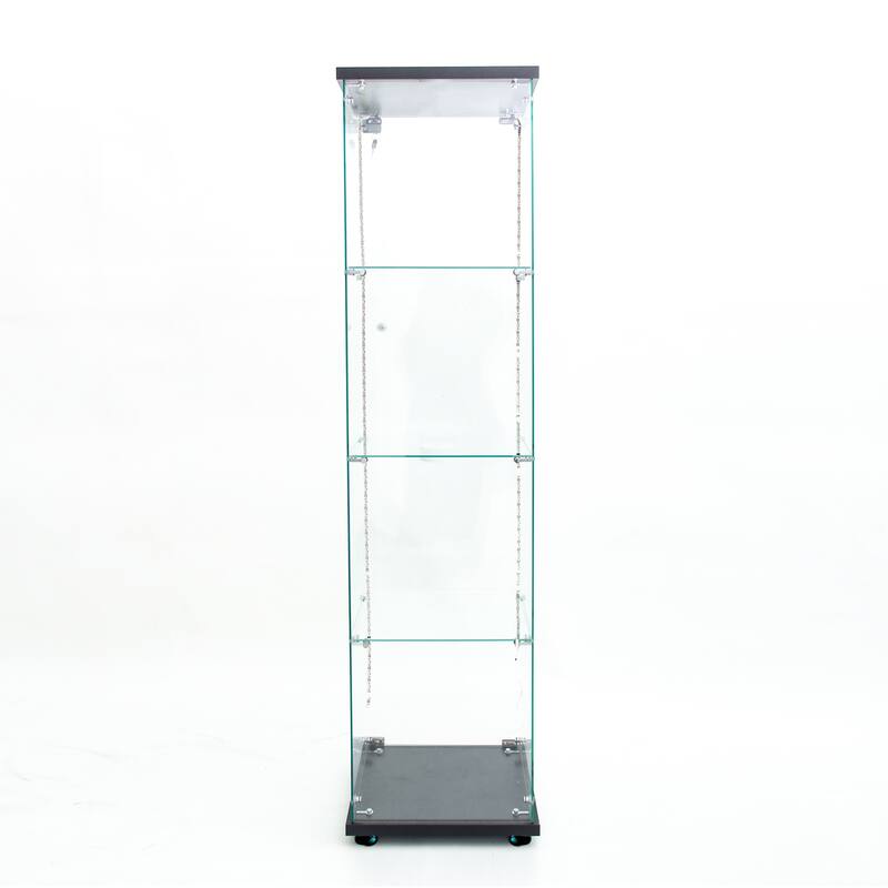 Tempered glass display cabinet, wine cabinet,storage cabinet, file cabinet, with Bluetooth LED light strip, lock on the door