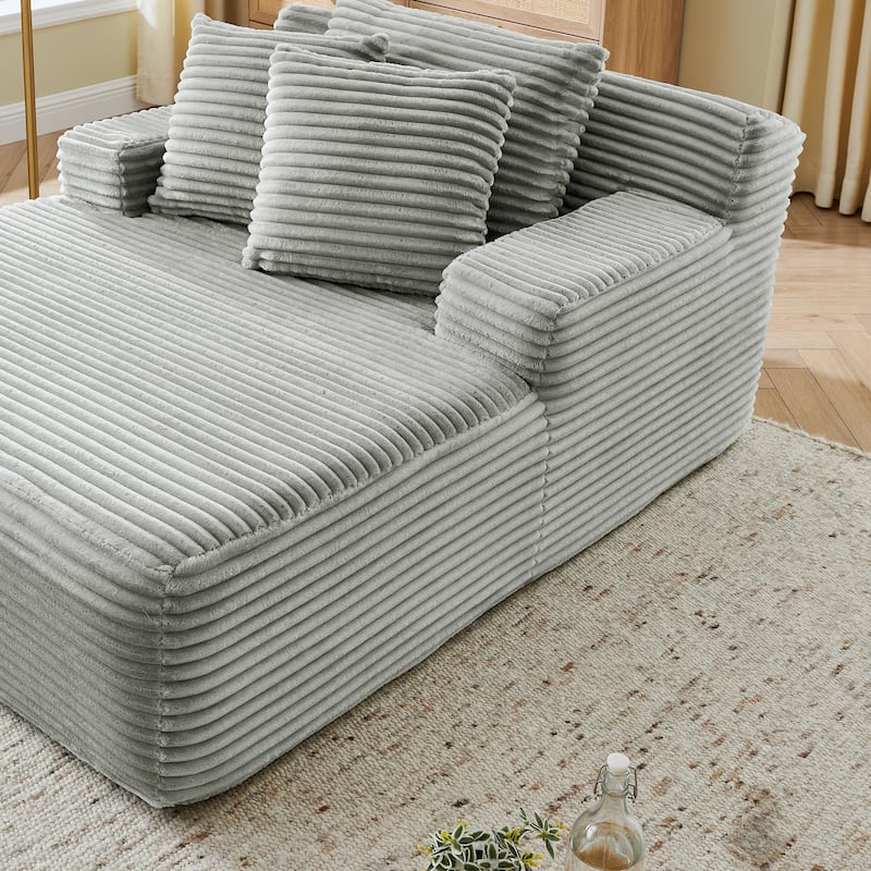 Lazy Sofa Chairs Single Lounge Chairs for Living Room Chaise Lounges with Pillows Fluffy Velvet Fabric Floor Accent Arm Chairs