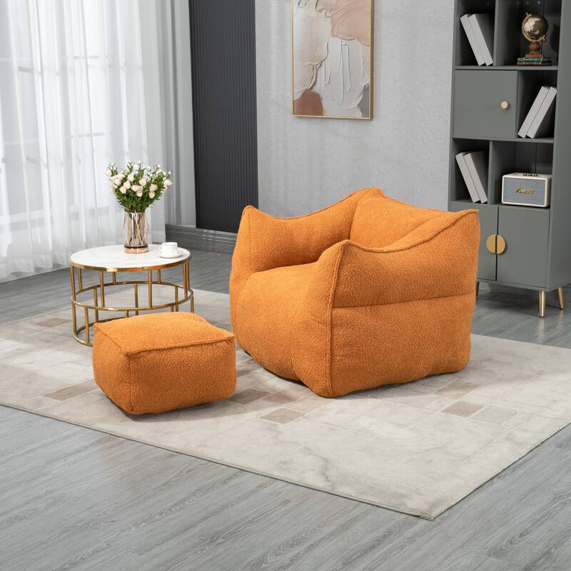 Bean Bag Chair Lazy Sofa With Footstool