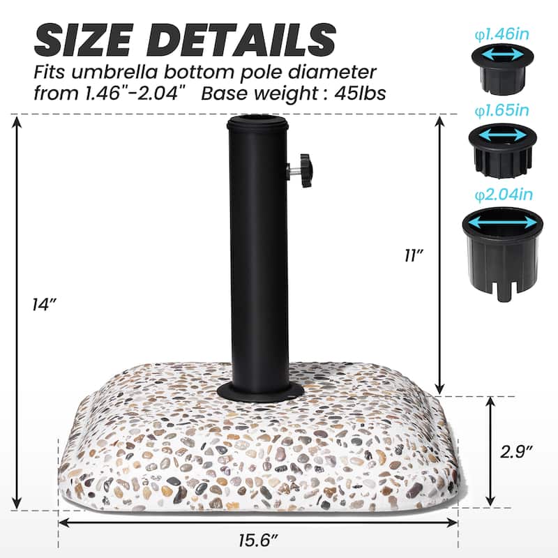 Crestlive Outdoor Patio Market Pole Umbrella Base Stand Holder Square