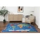 preview thumbnail 1 of 5, Kids Collection Discover the World Navy Area Rug